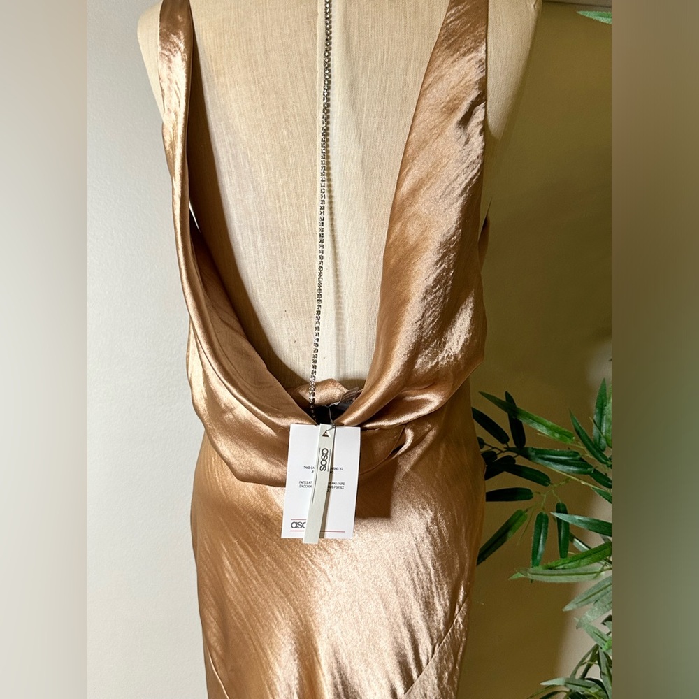 SOLD ALREADY 🛑 ASOS GOLD DRESS ZS 8 US - Picture 4 of 9